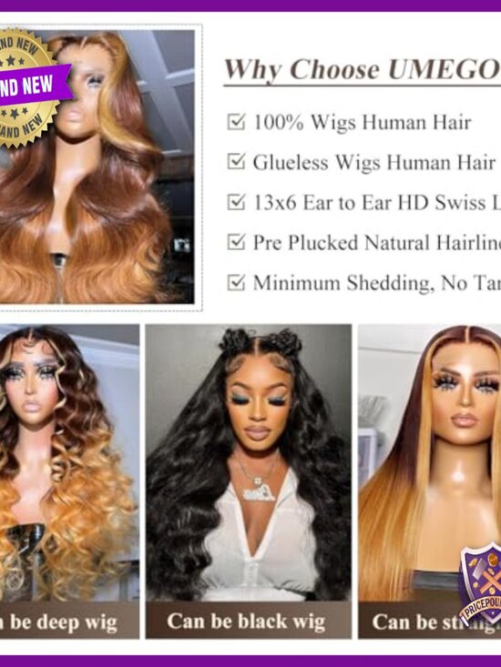 13x6 Lace Front Human Hair Wig, Body Wave, Pre Plucked, Glueless main image 5